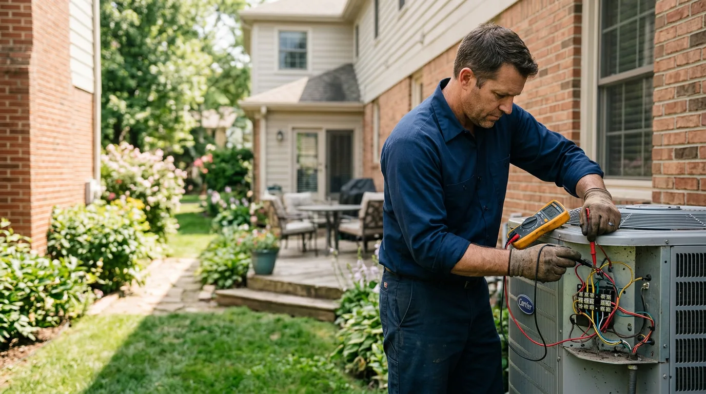 HVAC technician working near Hoisington, KS
